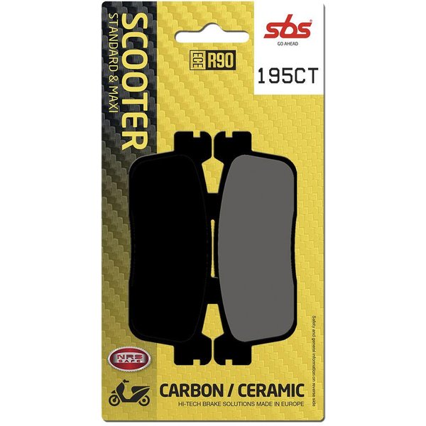 195CT - SBS Carbon Tech Organic Rear Brake Pads For Kymco K-XCT 125 I 2013-2014