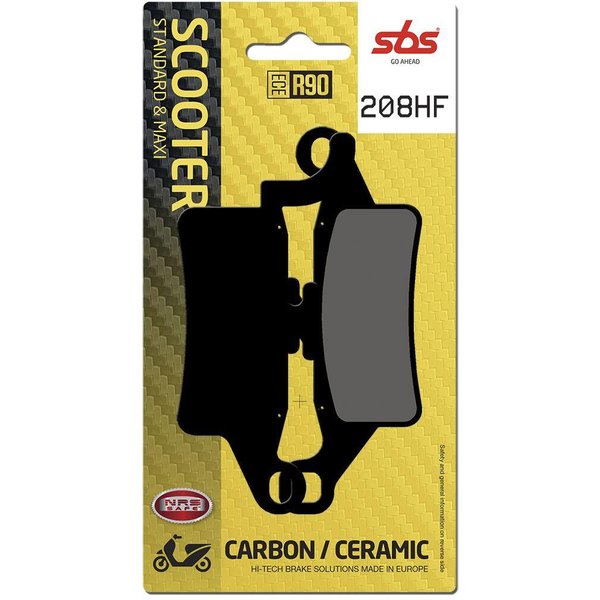 208HF - SBS HF Street Ceramic Organic Front Brake Pads For Yamaha HW 125 2012-2017