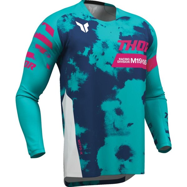 2910-8407 - Thor Launchmode Bleach Jersey Medium - Aqua/Blue/Pink/White