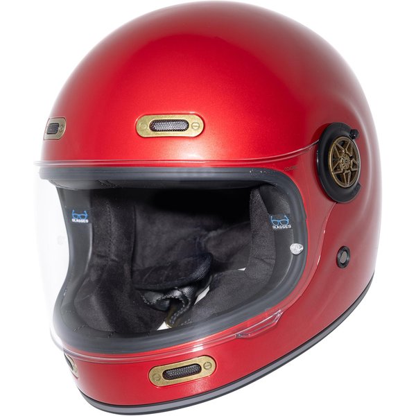 Black Orbit Motorcycle Helmet XXL Gloss Cherry Red