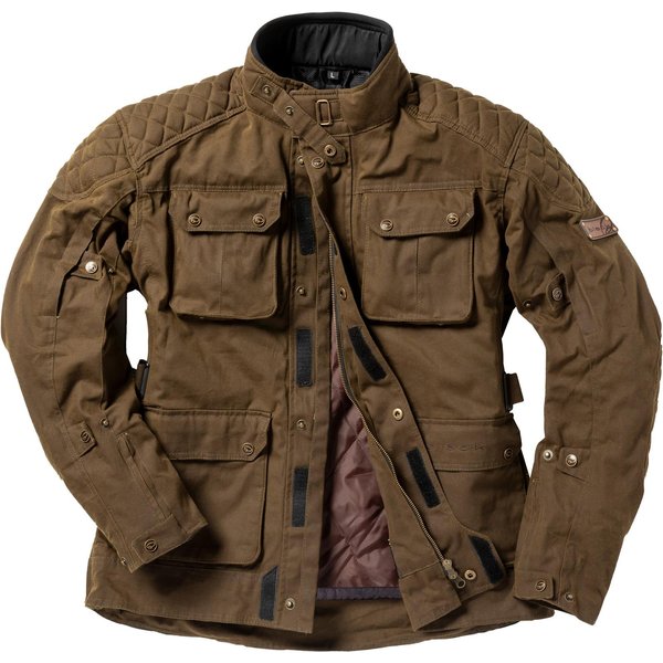 Black Bowland Wax Motorcycle Jacket XL Olive Brown
