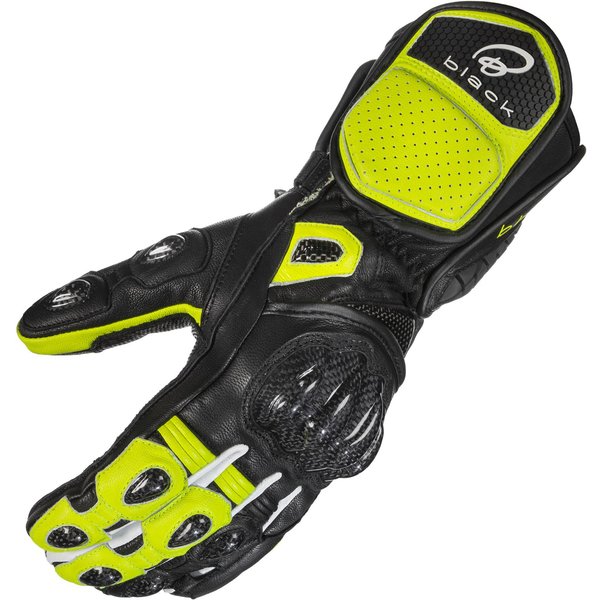 Black Raptor 390 Motorcycle Gloves XL Black Hi-Viz