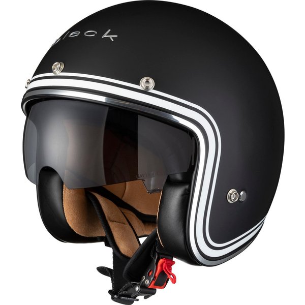 Black Classic Line Open Face Motorcycle Helmet XS Matt Black