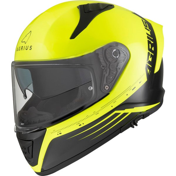 Agrius Storm Calibration Motorcycle Helmet M Gloss Yellow Black