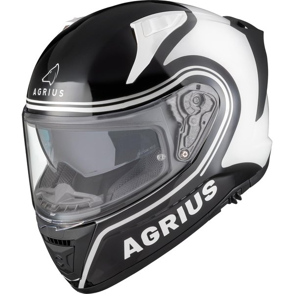 Agrius Storm Discharge Motorcycle Helmet S Gloss Black White