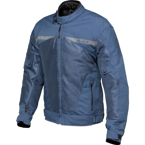 Black Openwork Air Motorcycle Jacket 5XL Navy Blue