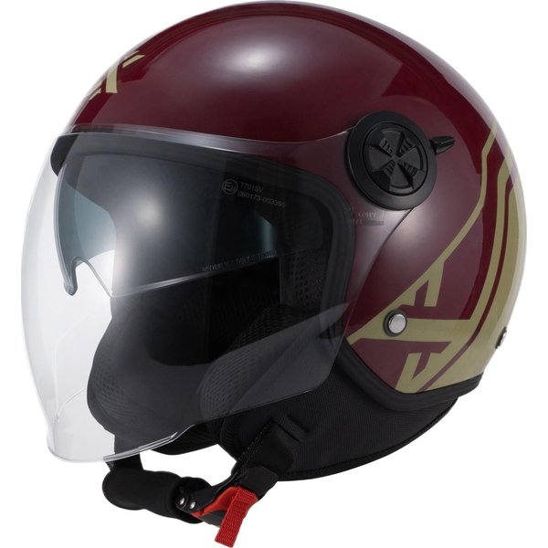 Shox Interceptor SV Delta Open Face Motorcycle Helmet L Gloss Burgundy Sand