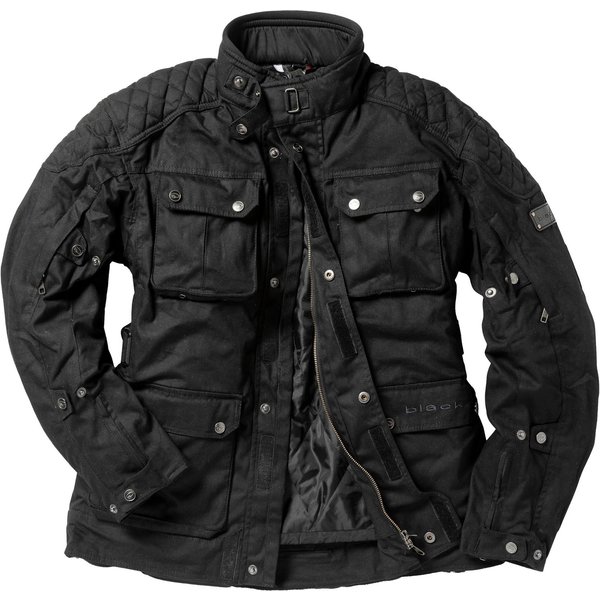 Black Bowland Wax Motorcycle Jacket M Black