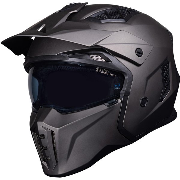 Black Street Fighter Open Face Motorcycle Helmet XXL Matt Bronze