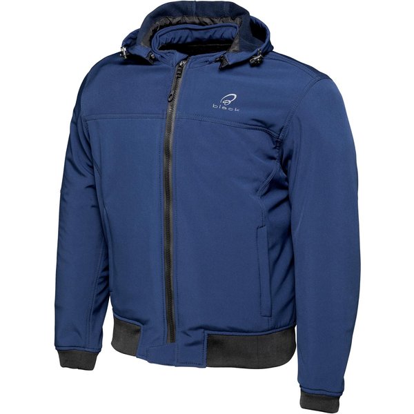 Black Premium Soft Shell Motorcycle Hoodie XXL Blue