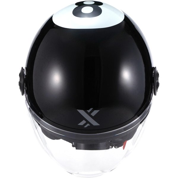 Shox Interceptor 8 Ball Open Face Motorcycle Helmet XL Gloss Black