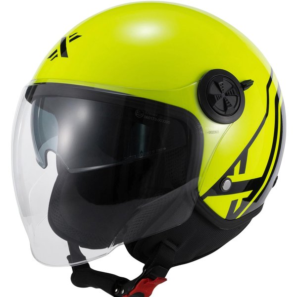 Shox Interceptor SV Delta Open Face Motorcycle Helmet XS Gloss Black Hi-Vis