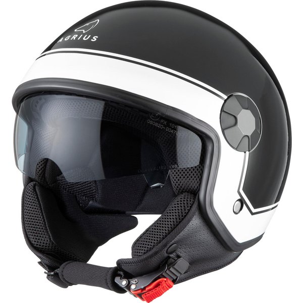 Agrius Score Solid Open Face Motorcycle Helmet M Gloss Black