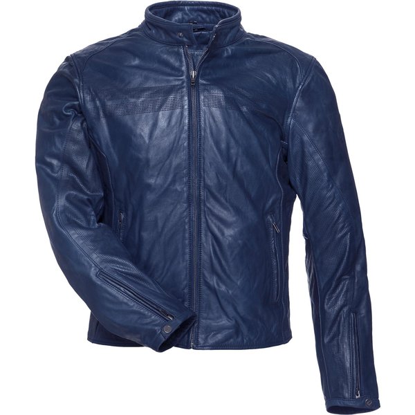Black Notus Leather Motorcycle Jacket XXL (46) Blue