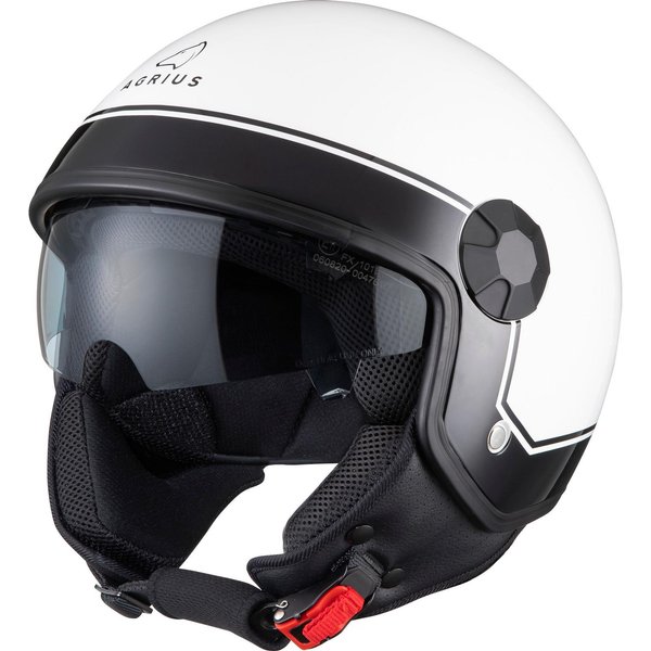 Agrius Score Solid Open Face Motorcycle Helmet XL Gloss White