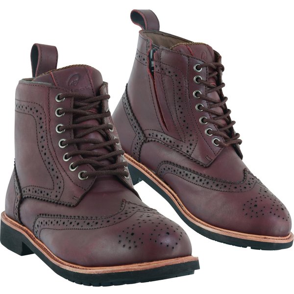 Black Officer Brogue Motorcycle Boots 47 Dark Red (UK 13)