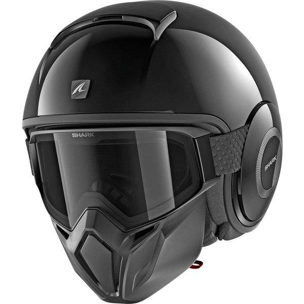 Shark Street-Drak Blank Open Face Motorcycle Helmet XS Black (BLK)