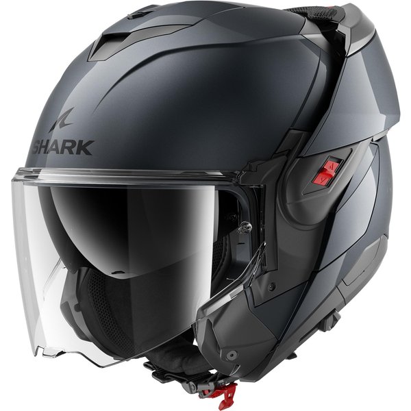 Shark Oxo Blank Flip Front Motorcycle Helmet S Gun Metal (A05)