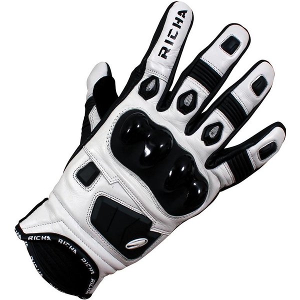 Richa Rock Motorcycle Racing Gloves XS White/Black