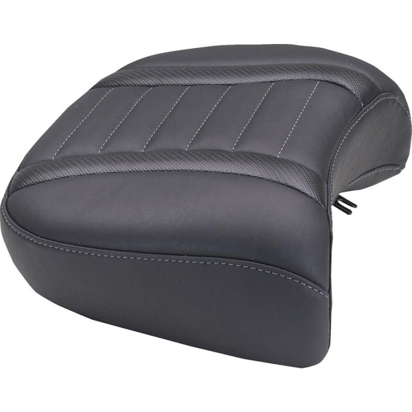 88420GM - Mustang Wide Deluxe Touring Passenger Seat For Harley Davidson FLHX 1923 2024-2026 - Black/Grey