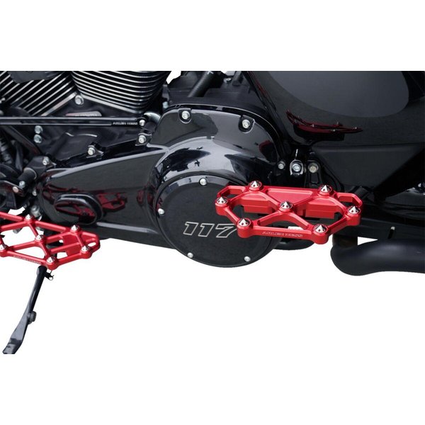 410-062 - Arlen Ness Diamond Passenger Floorboards For Harley Davidson FLD 1690 2012-2013 - Red