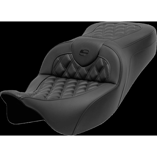 808-07B-20600 - Saddlemen Roadsofa Lattice Carbon Fibre Seat For Harley Davidson FLH 1868 2021 - Black