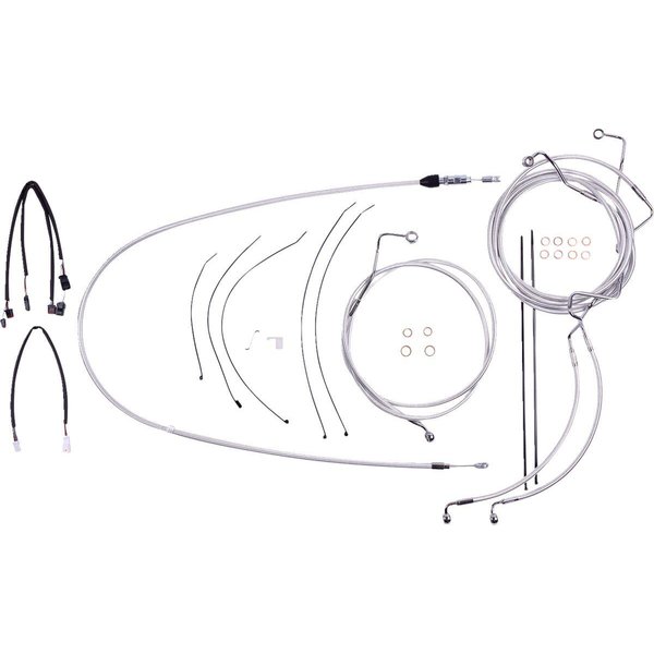 3871211 - Magnum Shielding Sterling Chromite II Designer Handlebar Cable Install Kit For Harley Davidson FLHTK 1868 2021-2023 30.5 - 35.5cm (12" - 14") - Chrome/Clear-Coated