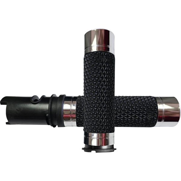 K25-CH-F24 - Avon Grips K25 Diamond Grips For Harley Davidson FLHX 1923 2024 - Black/Chrome