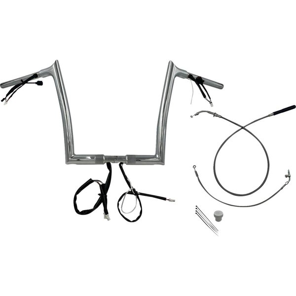 949912 - Fat Baggers Inc. 1-1/4" EZ Install Pointed Top Handlebar For Harley Davidson FLHX 1923 2024-2026 30.5 cm (12") - Chrome