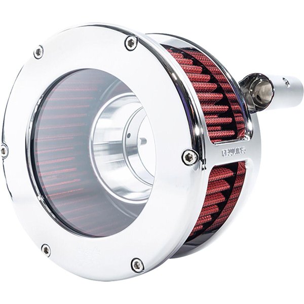 5448 - Feuling Parts BA Air Cleaner Kit For Harley Davidson FLD 1690 2012-2013 - Chrome/Clear/Red