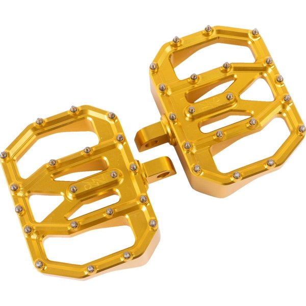 TSC-2031-5-D - Thrashin Supply Co Mini Aggressor Rear Floorboards For Harley Davidson FL 1200 1972-1977 - Gold