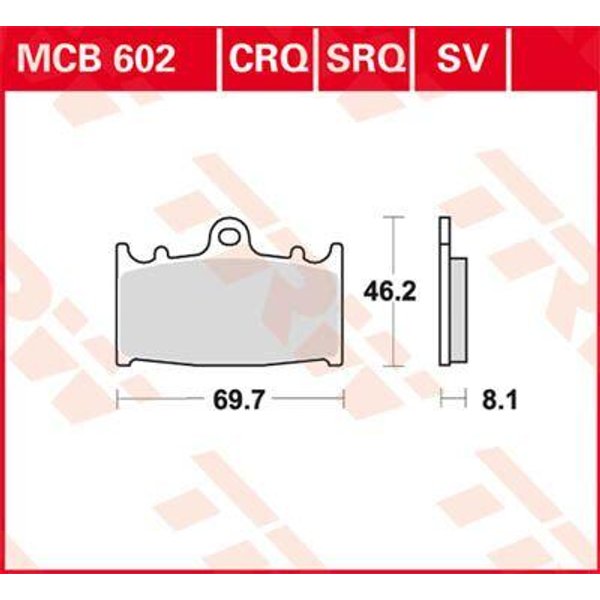 MCB602 - TRW All Round Sintered Metal Brake Pads For Kawasaki GPZ 900 R 1990-1994 Front