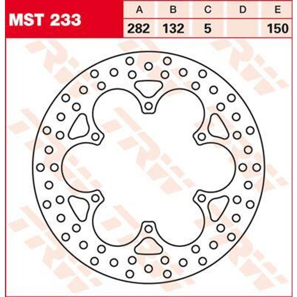 MST233 - TRW Round Fixed Brake Disc 282mm For MZ Baghira 660 1997-2006 Front