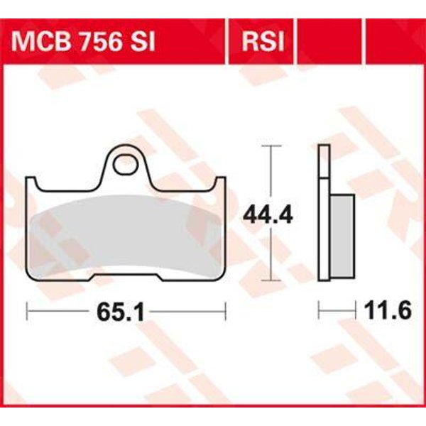 MCB756SI - TRW SI Series Sintered Brake Pads For CF Moto CFORCE 450 4X4 2016-2017 Rear