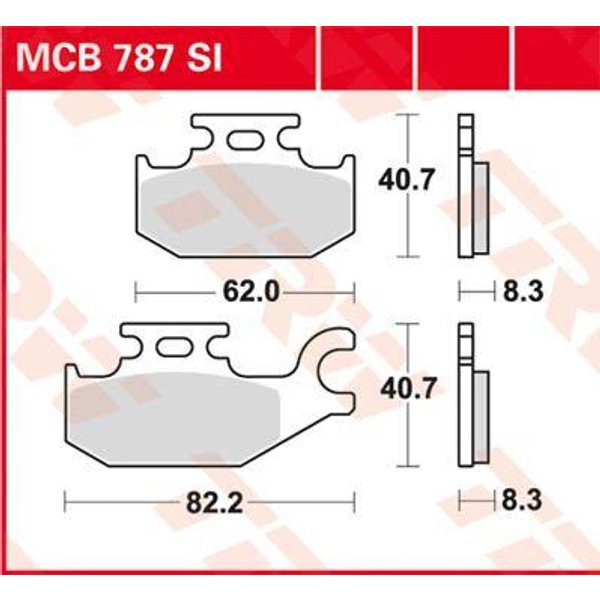 MCB787SI - TRW SI Series Sintered Brake Pads For Suzuki LT-A 400 2X4 2008 Front/Right