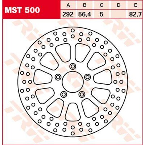 MST500 - TRW Round Fixed Brake Disc 292mm For Harley Davidson FLHR 1450 1999-2003 Front