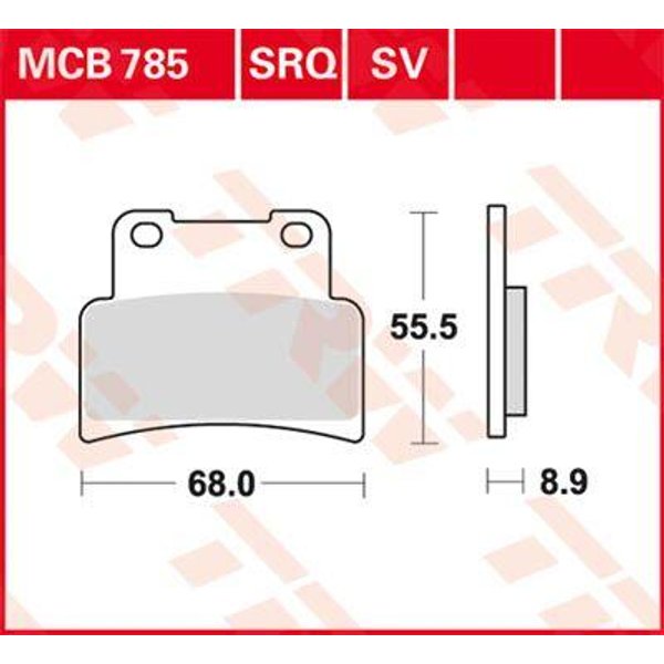 MCB785SV - TRW SV Series Sintered Brake Pads For Yamaha MT-125 2014-2016 Front