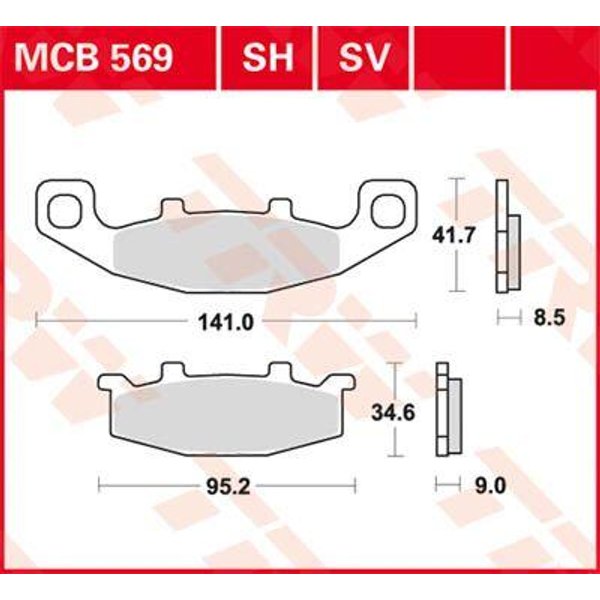 MCB569 - TRW All Round Sintered Metal Brake Pads For Suzuki DR800S 1991-1996 Front