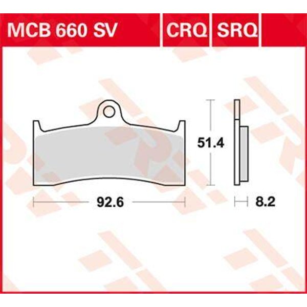 MCB660SV - TRW SV Series Sintered Brake Pads For Mv Agusta Brutale 910S 2006-2007 Front