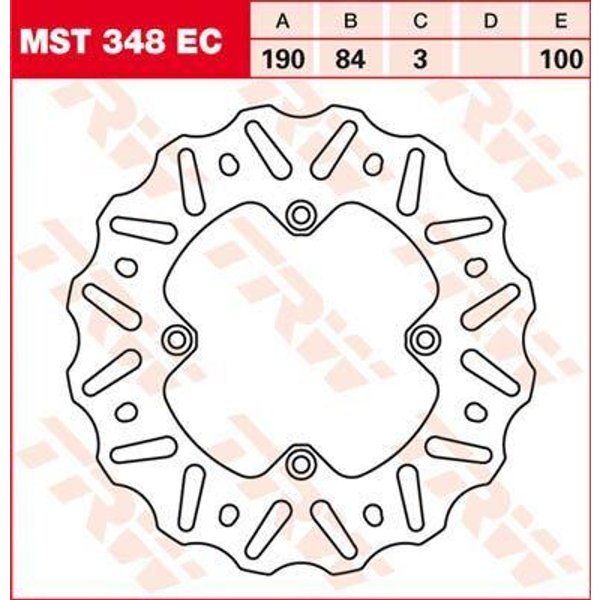 MST348EC - TRW EC Cross Design Brake Disc For Yamaha YZ80 1993-2001 Rear