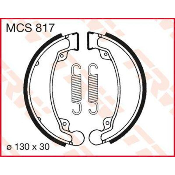 MCS817 - TRW Brake Shoes For Honda CB 125 B 1976-1977 Rear