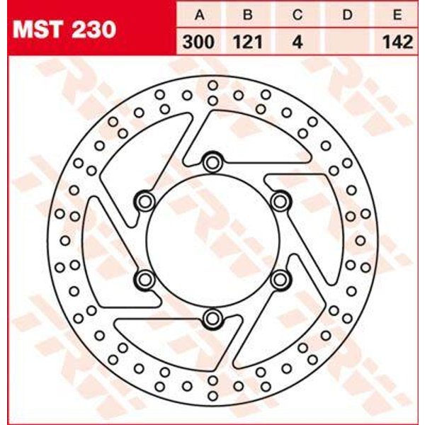 MST230 - TRW Round Fixed Brake Disc Larger Than 300mm For Suzuki DR650 R 1991-1995 Front