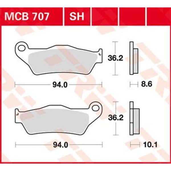 MCB707 - TRW All Round Sintered Metal Brake Pads For BMW K 1200 GT ABS 2006-2008 Rear