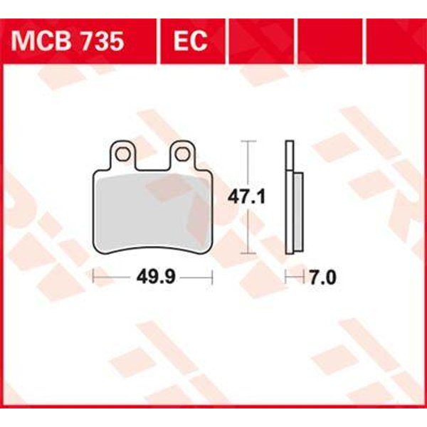 MCB735EC - TRW EC Series Ceramic Brake Pads For Derbi Boulevard 125 2003-2007 Front
