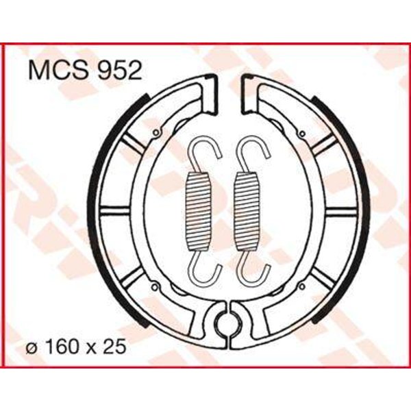 MCS952 - TRW Brake Shoes For Yamaha DT 250 1975-1976 Front