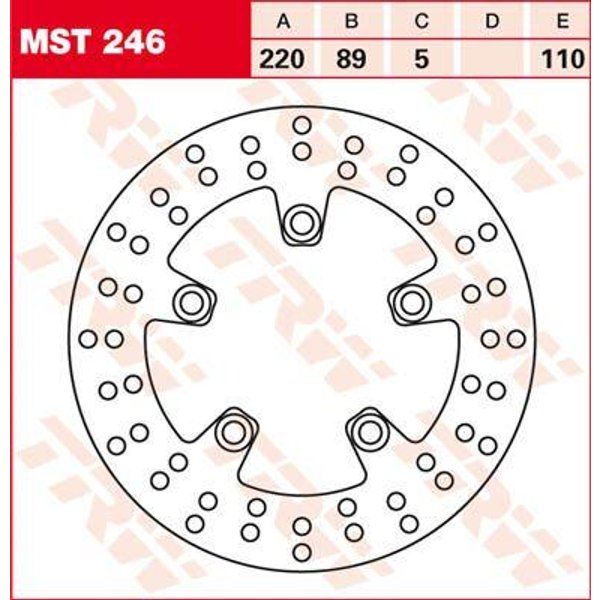 MST246 - TRW Round Fixed Brake Disc 220mm For Suzuki GSF 1200 2006 Rear