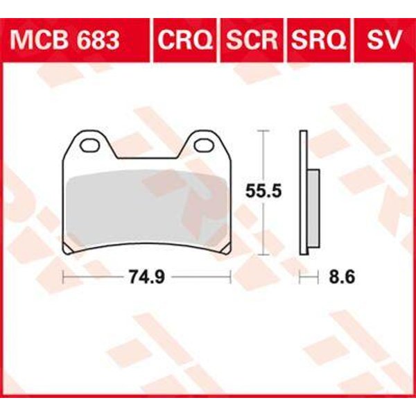 MCB683SV - TRW SV Series Sintered Brake Pads For Benelli 402S 2018 Front