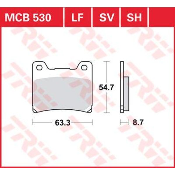 MCB530 - TRW All Round Sintered Metal Brake Pads For Yamaha BT 1100 2002-2006 Rear