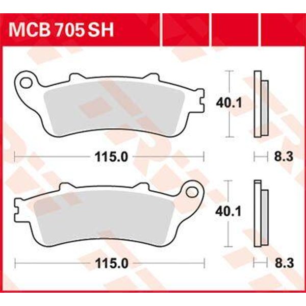 MCB705SH - TRW SH Series Sintered Rear Brake Pads For Honda CB 1100SF 2000-2003 Rear