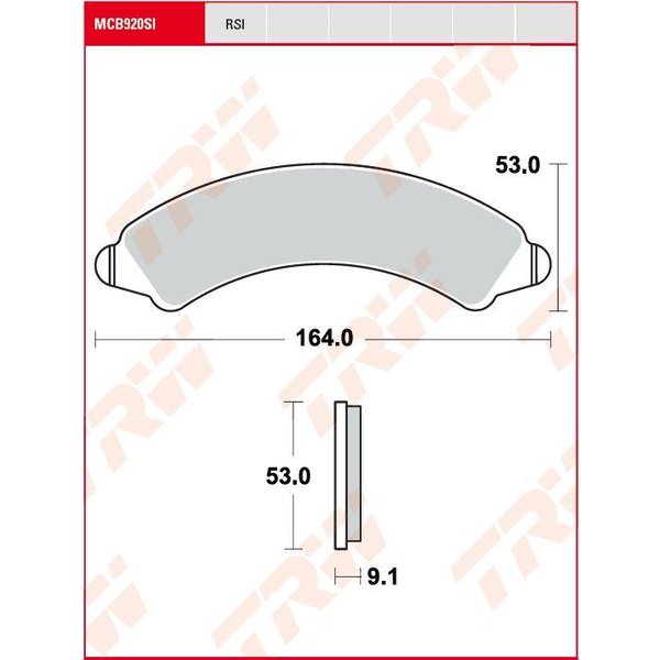 MCB920RSI - TRW RSI Series Sintered Off-Road Race Brake Pads For Polaris RZR 1000 Turbo R 4X4 2022-2024